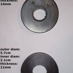 Ferite magnet rings 5.7cmx11mm and 5.6cmx14mm from magnetron