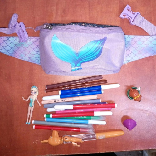Children's mermaid waist bag used with glitter