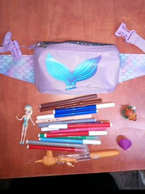 Children's mermaid waist bag used with glitter