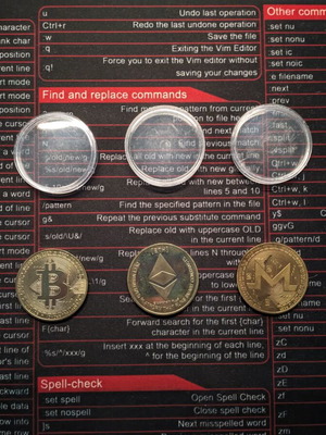 Collectible crypto coins 5 pieces like new