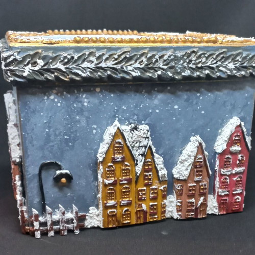 Christmas box new with decoupage technique