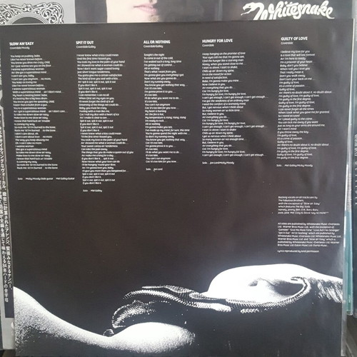 Whitesnake Slide It In Japanese LP 1984 used, signed by David Coverdale