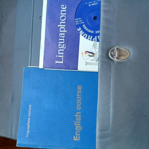 Linguaphone English and French language set used with carrying case