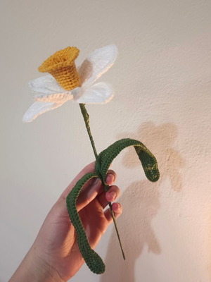Handmade Narcissus Crochet Flower New, Cotton Yarn