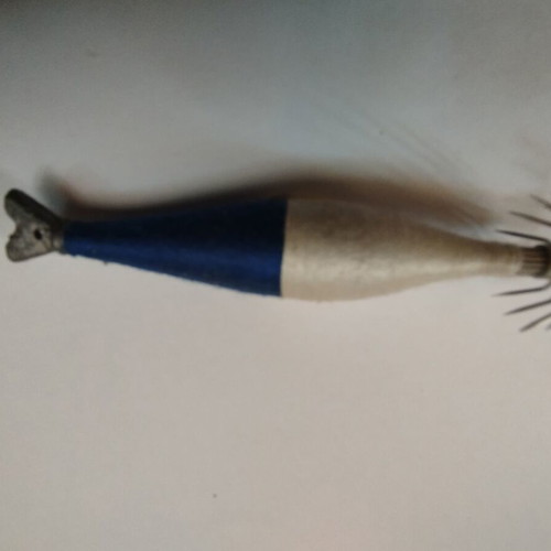 Squid jig pencil 7 cm blue new with thread body