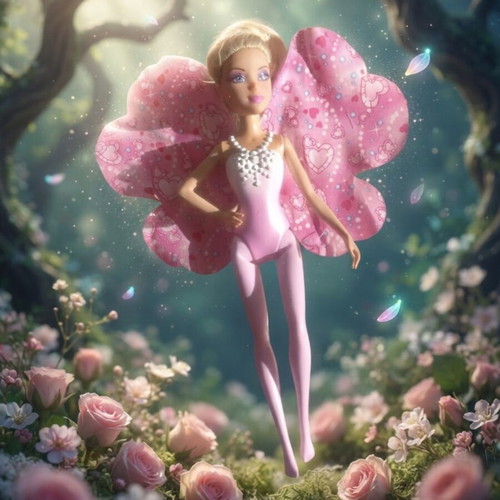 Pack of 10 small dolls with two Enchantimals and Barbie Fairytale