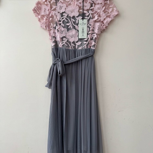 Le Vertige midi lace dress new, pink and gray