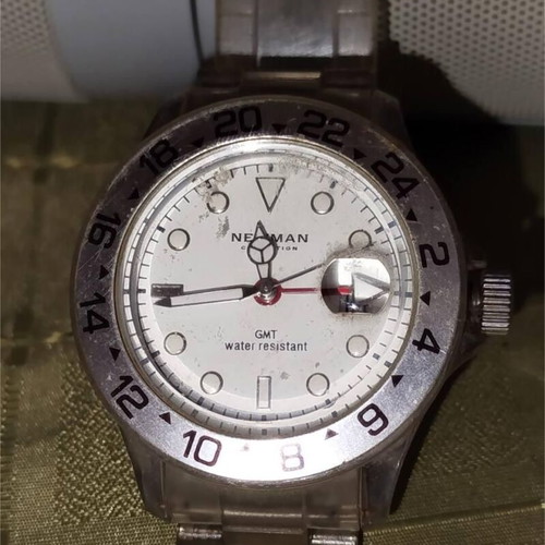 Newman watch used with white bezel and 5ATM water resistance