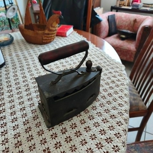 Charcoal Iron used with Wooden Handle, Vintage Cast Iron