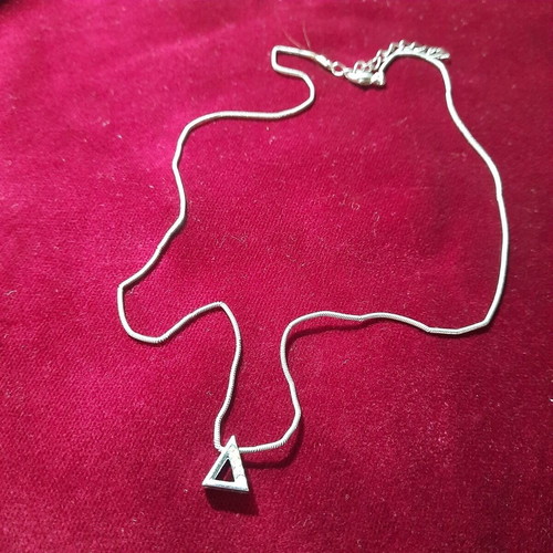 Necklace with Delta letter silver, like new