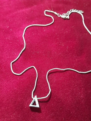 Necklace with Delta letter silver, like new