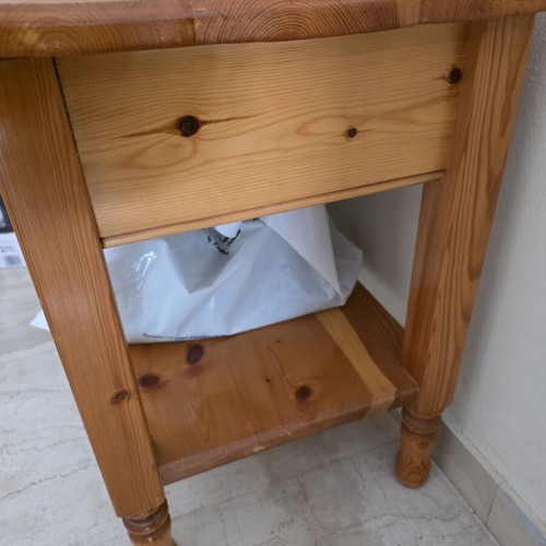 Nightstand made of Swedish wood like new with glass top protection