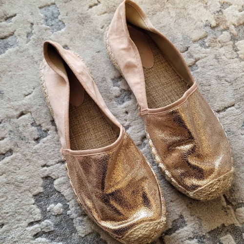 Espadrilles pink gold size 39 like new