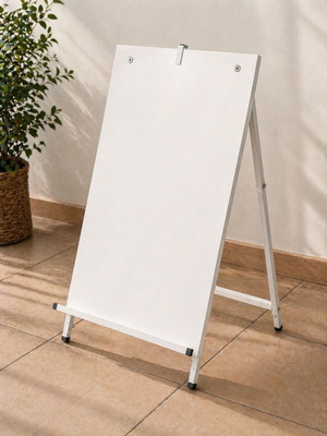 White canvas easel used