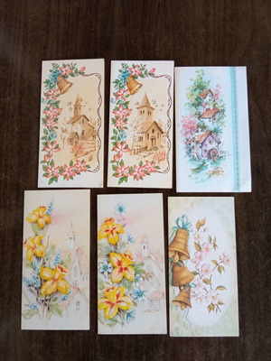 Χριστουγεννιάτικες κάρτες καινούργιες, ανάγλυφες, πακέτο 6