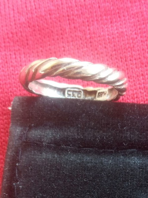 Ring in wedding band style silver 925 vintage size 47 like new