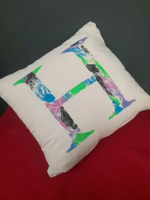 Handmade pillow with letter H new