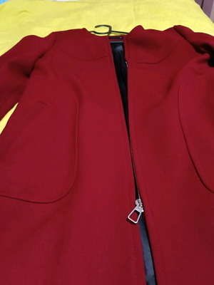 Zara red coat knee-length like new size M