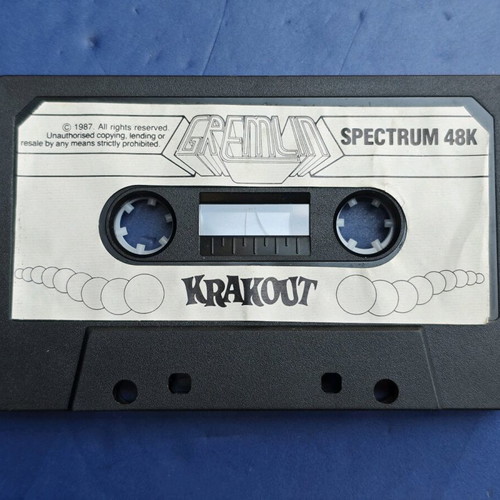 Krakout Spectrum cassette used, 1987 Gremlin game