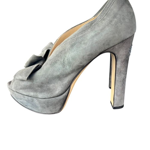 Twin-Set Simona Barbieri suede leather women's heels size 38 new gray