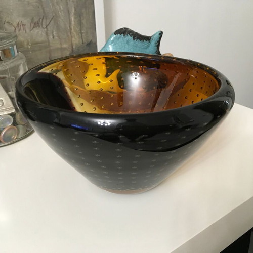 Murano Bullicante Amber Bowl like new, Poli style