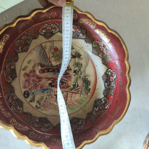 Vintage Satsuma hand-painted deep plate