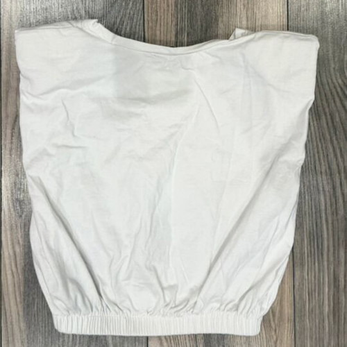 Zara white crop top balloon style like new, size S