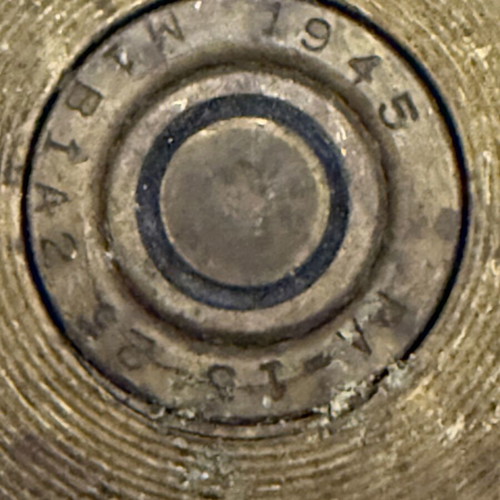 American 75mm M5A1 Artillery Cartridge Case WWII 1945 B.B.Co.
