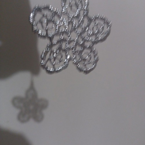 Silver 925 carved flower earrings, handmade
