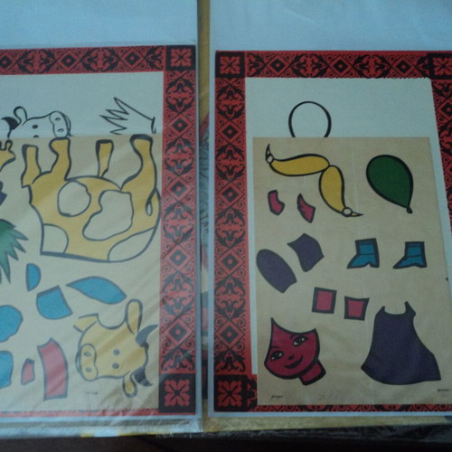 Paper cuttings used, archive of 12 pieces from the 1970s