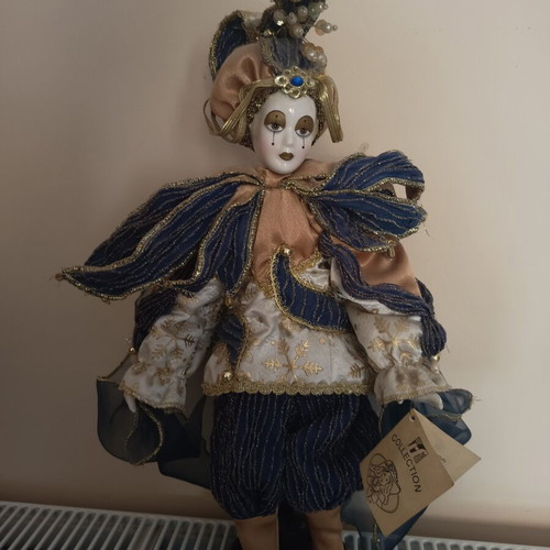 Harlequin porcelain doll RF Collection Germany new