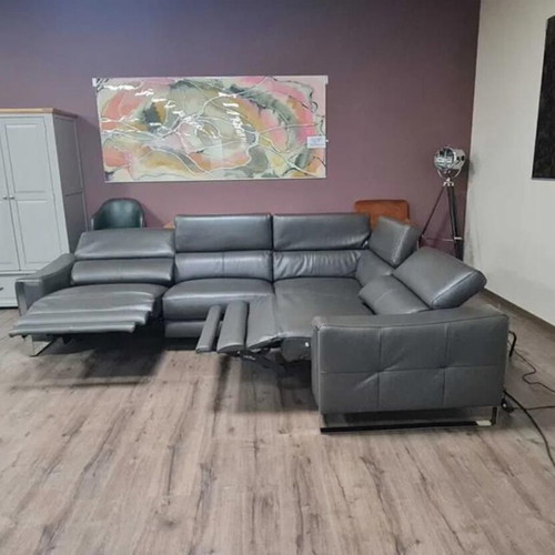 Torres designer gray corner sofa with electric relax mechanism new