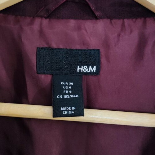H&M Spring Autumn Jacket S/M like new, dark burgundy