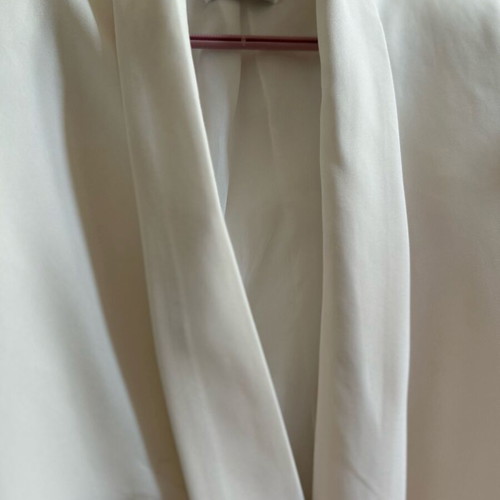 White blazer size S used with shoulder pads and ruched sleeves