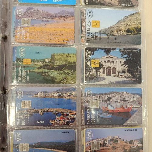 Album with approximately 170 used Greek phone cards