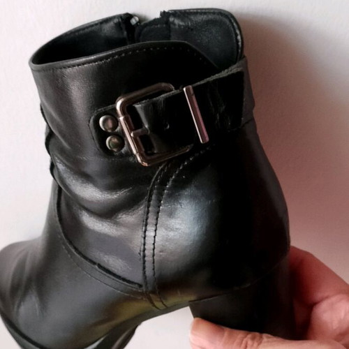 Alpe leather ankle boots size 37 used, black, anatomical