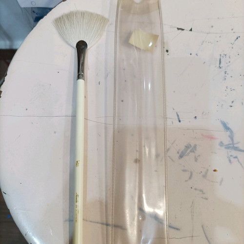 Fan brush for makeup new, natural hair, made in France