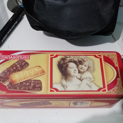 Papadopoulou biscuits metal box like new