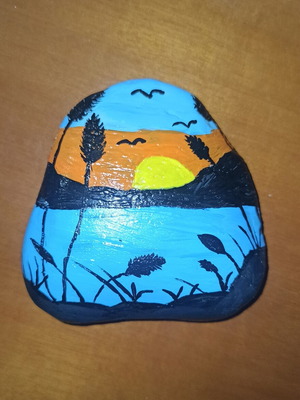 Handpainted stones new, various colors and designs