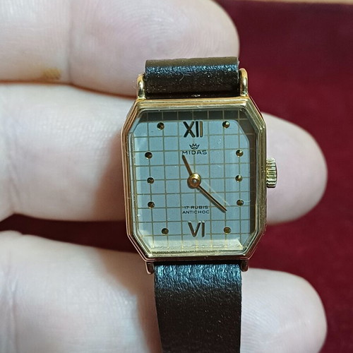 Midas vintage women's manual-wind watch 17 Rubis antichoc like new