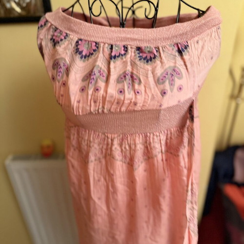 Ροζ Boho Maxi Φόρεμα σαν καινούργιο, αέρινο και θηλυκό