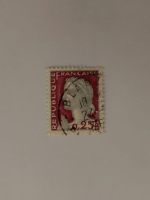 French Marianne 0.25F stamp like new with postmark