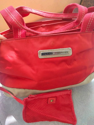 Tommy Hilfiger handbag like new, red nylon