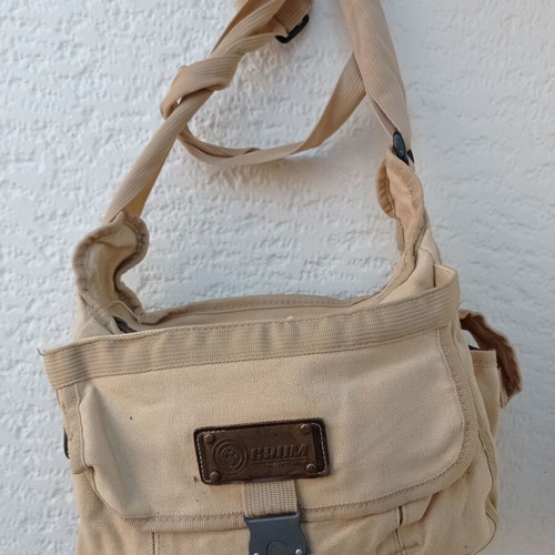 Crossbody bag, beige, large and spacious