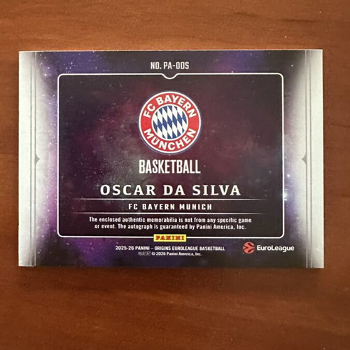 Panini EuroLeague Origins Oscar Da Silva /99 basketball card