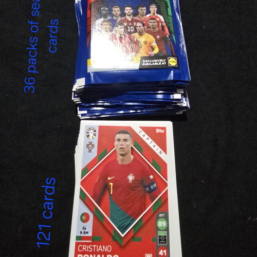 Uefa Euro 2024 36 Packs and 121 Cards New