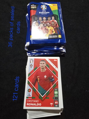 Uefa Euro 2024 36 Packs and 121 Cards New