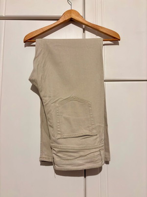 Дамски дънки H&M Divided висока талия, меки, бежови, като нови, XXL