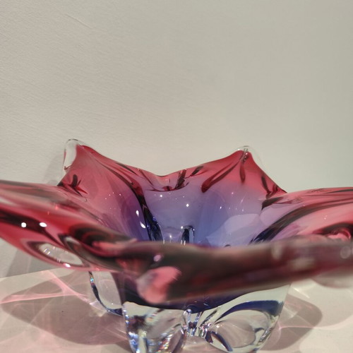 Vintage Czech art glass bowl by Josef Hospodka, 1960s
