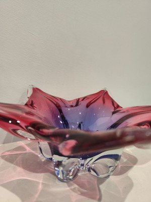 Vintage Czech art glass bowl by Josef Hospodka, 1960s